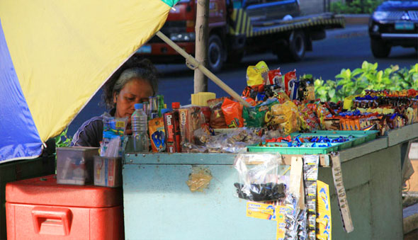 Photo of a sidewalk vendor