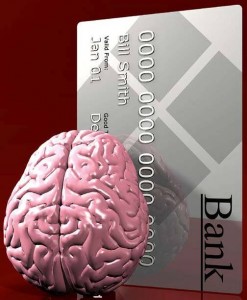 Photo of brain over a credit card