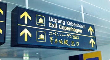 Photo of direction sign at airport