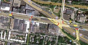 Aerial photo of road network
